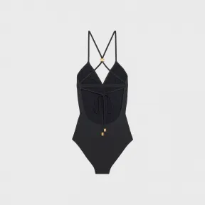 思琳/Celine 女士 哑光平纹针织泳衣 - 黑色 2Z089152C.38NO