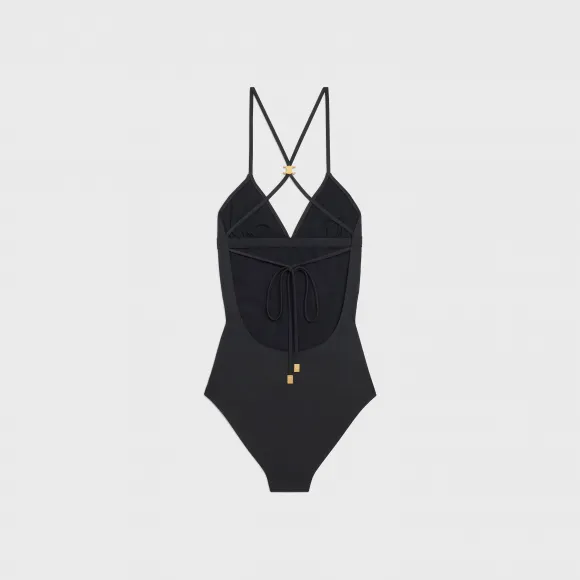 思琳/Celine 女士 哑光平纹针织泳衣 - 黑色 2Z089152C.38NO