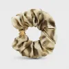 思琳/Celine SCRUNCHY豹纹桑蚕丝和金色饰面黄铜发圈 460ZD2SIB.02EG