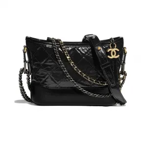 香奈儿/Chanel 香奈儿GABRIELLE小号流浪包  复古小牛皮、光滑小牛皮、金色金属、银色金属与钌色金属  黑 A91810-B03407-94305