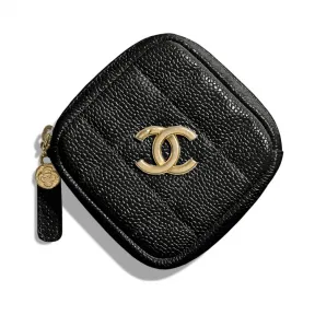 香奈儿/Chanel 零钱包  颗粒压花小牛皮与金色金属  黑 AP1862-B04556-94305