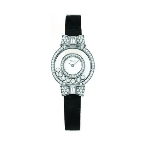 萧邦/Chopard Happy Diamonds系列 石英机芯 18k白金镶钻 女表 205020-1001