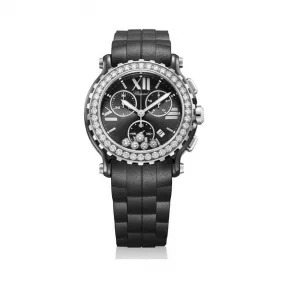 萧邦/Chopard Happy Diamonds系列 石英机芯 18k白金-陶瓷镶钻 女表 288515-9006