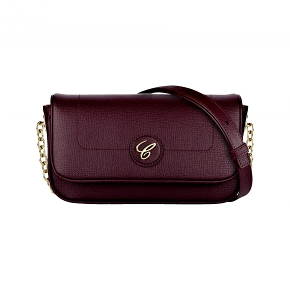 萧邦/Chopard HAPPY SPORT斜挎包 波尔多红粒面小牛皮 | 95000-1122