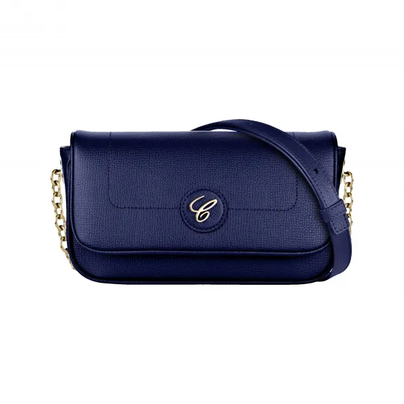 萧邦/Chopard HAPPY SPORT斜挎包 海军蓝粒面小牛皮 | 95000-1124