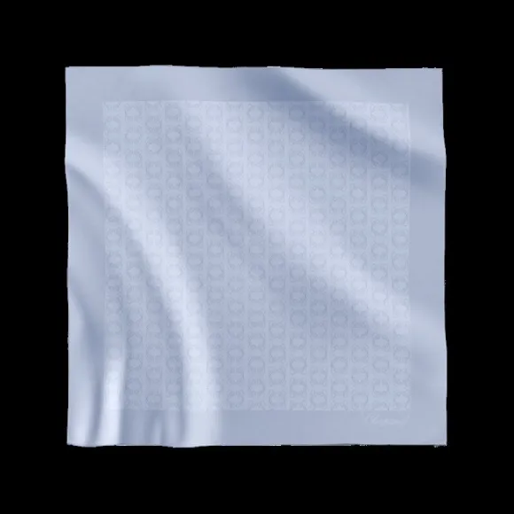 萧邦/Chopard 天蓝色 100%有机提花真丝 丝巾 95002-0675