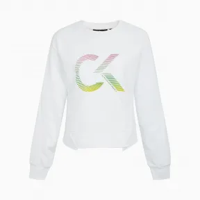 Calvin Klein 女装 彩虹Logo长袖短款卫衣 4Ws0W308-休闲运动系列