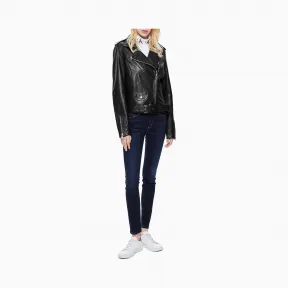 卡尔文·克莱恩/Calvin Klein CALVIN KLEIN女装新款翻领时尚皮衣 J211544-牛仔休闲系列