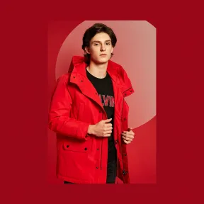 卡尔文·克莱恩/Calvin Klein CALVIN KLEIN男装新款连帽保暖羽绒服外套J313560-牛仔休闲系列