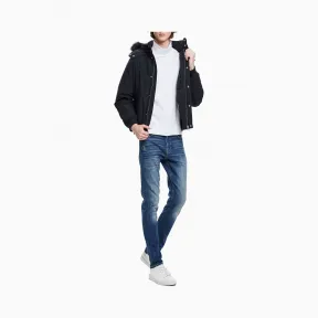 卡尔文·克莱恩/Calvin Klein 男士新款连帽保暖羽绒服外套J314307-牛仔休闲系列