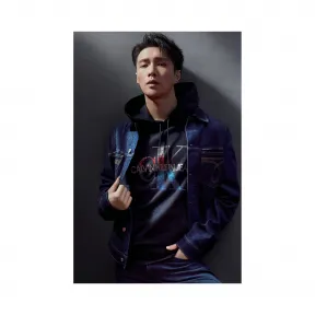 卡尔文·克莱恩/Calvin Klein CK JEANS张艺兴男女情侣同款新款闪亮LOGO卫衣 J315582-牛仔休闲系列