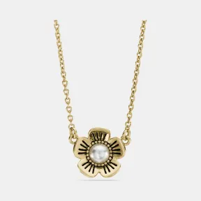 蔻驰/Coach 花朵珍珠项链 12593 GLD