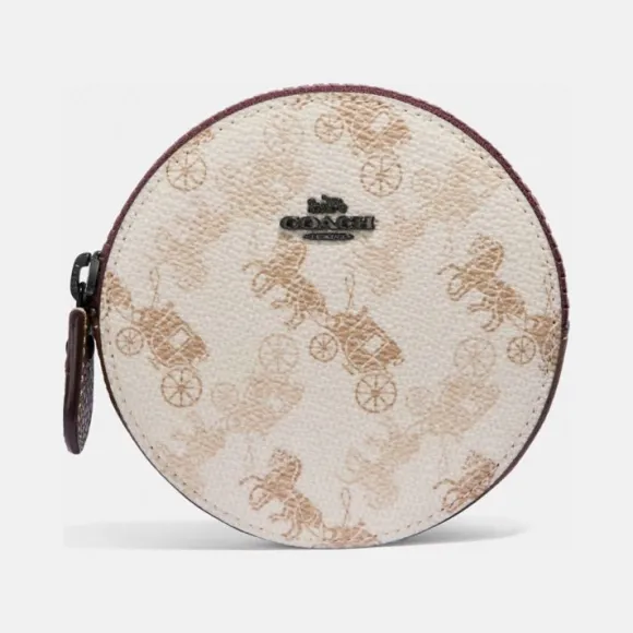 蔻驰/Coach   马车图案印花圆形零钱包 151-V5PUU