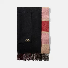 蔻驰/Coach 大尺寸双面格纹山羊绒围巾 18769 BKMTI