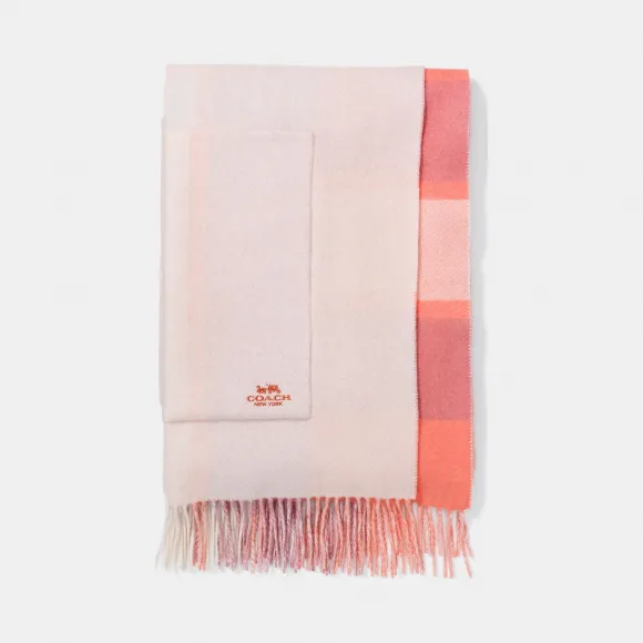 蔻驰/Coach 大尺寸双面格纹山羊绒围巾 18769 CAH