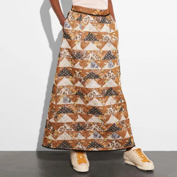 蔻驰/Coach 拼缀超长裙 20188 M9Y