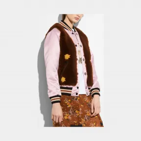 蔻驰/Coach Sundae装饰羊毛皮VARSITY夹克 20229 QTZ