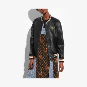 蔻驰/Coach VARSITY皮夹克 20246 BLK