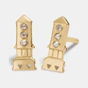蔻驰/Coach 迷你18K镀金火箭耳环 22167 GLD