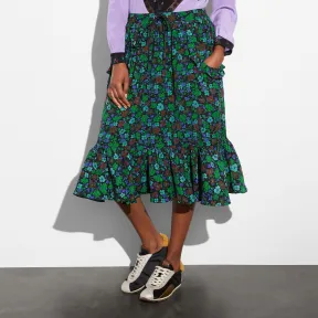 蔻驰/Coach 印花褶边裙 23012 BKGN