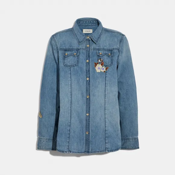 蔻驰/Coach 精美牛仔衫 33096 BLU