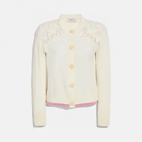 蔻驰/Coach 钩编水手领开襟毛衣 33264 IVO