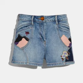 蔻驰/Coach 精美牛仔短裤 33356 BLU