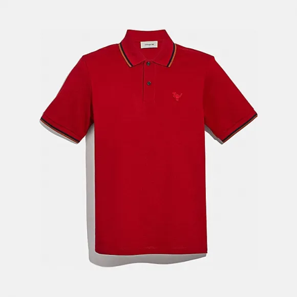 蔻驰/Coach  REXY拼缀POLO衫 34289_RED_L