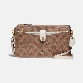 蔻驰/Coach 拼色经典标志帆布NOA POP-UP信使包 37458_B4NQ5