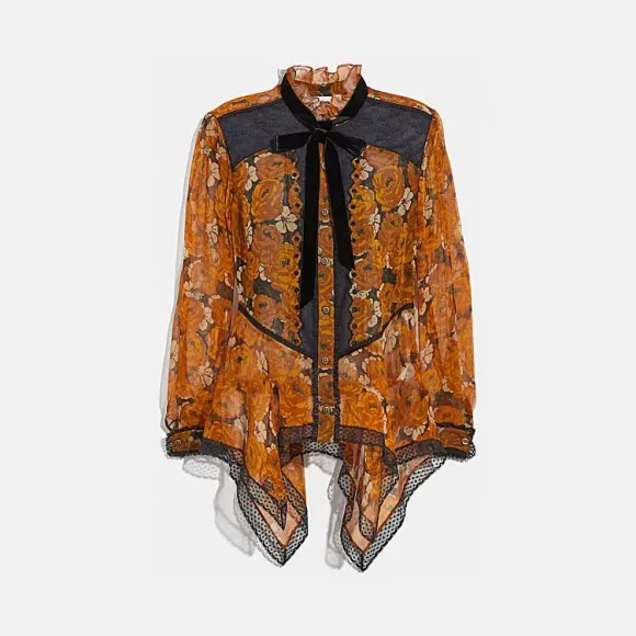 蔻驰/Coach 玫瑰印花上衣 38502 ORG