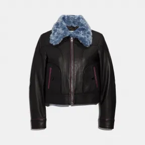 蔻驰/Coach SELENA皮革夹克 39284 BLK