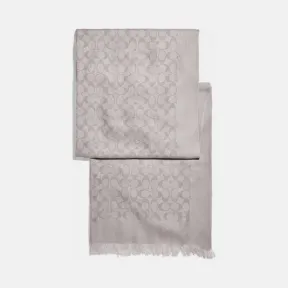 蔻驰/Coach   双色经典标志披巾 39578-GRY-ONE