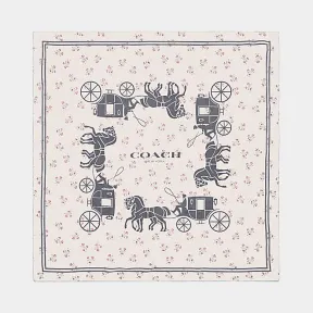 蔻驰/Coach 马车图案真丝方围巾 41898 CHK