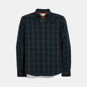 蔻驰/Coach 格纹REXY拼缀衬衫 43870 NVGN