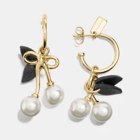 蔻驰/Coach 珍珠吻锁CHERRY圆环耳环 57186 GDWHT