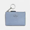 蔻驰/Coach 银色硬件+雾色 PU分层皮革 迷你长款证件包 57841-SV-M4