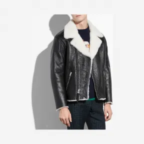 蔻驰/Coach 羊毛皮机车外套 59579 MIJ