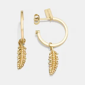 蔻驰/Coach 迷你18k镀金羽毛圈型耳环 59760 GLD