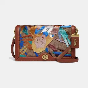 蔻驰/Coach Disney X Coach合作款爱丽丝装饰涂层帆布经典标志Riley手袋 69137 B4NQ4