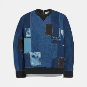 蔻驰/Coach 丹宁布拼缀卫衣 72797 DEN