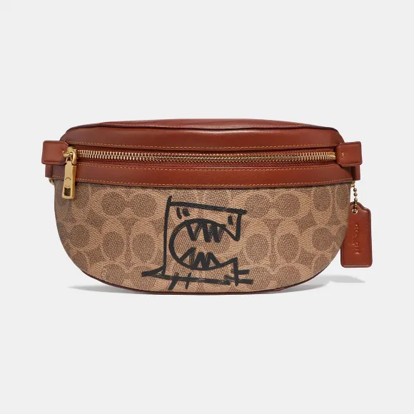 蔻驰/Coach REXY BY GUANG YU经典标志帆布腰包 73939 B4NQ4