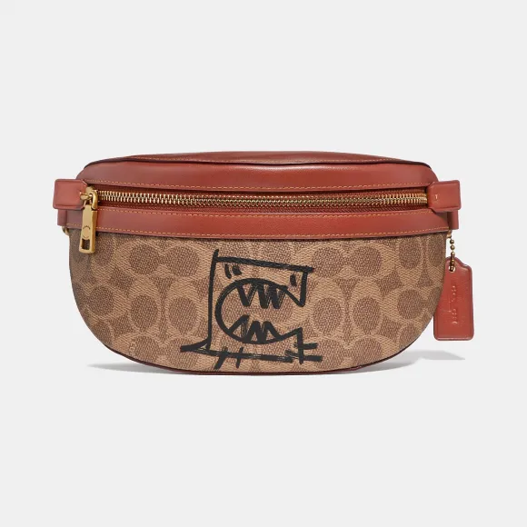 蔻驰/Coach REXY BY GUANG YU经典标志帆布腰包 73939 B4P2M