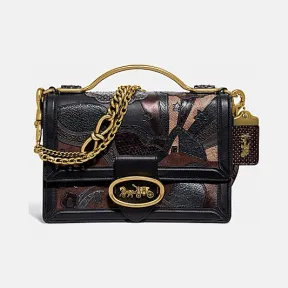 蔻驰/Coach 星空拼缀和蛇皮细节经典标志帆布RILEY 22号顶部手柄手袋 74151 B4OOH