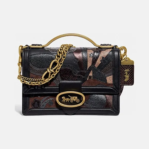 蔻驰/Coach 星空拼缀和蛇皮细节经典标志帆布RILEY 22号顶部手柄手袋 74151 B4OOH