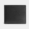 蔻驰/Coach 十字纹皮革紧凑型证件钱包 75096 BLK