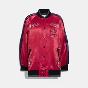 蔻驰/Coach Oversize Souvenir Varsity Jacket 75638 RED