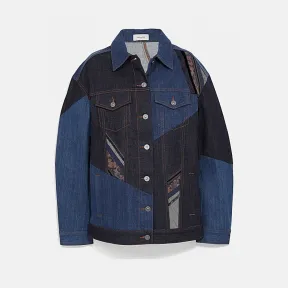 蔻驰/Coach PRETTY PUNK贴花大尺寸牛仔夹克 75669 DEN