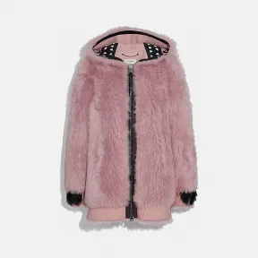 蔻驰/Coach REXY剪羊毛连帽卫衣 75836 MAU