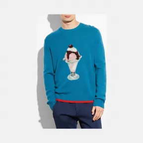 蔻驰/Coach 圣代嵌花针织衫 87509 BLU