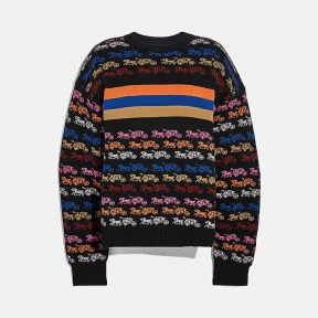 蔻驰/Coach 女士 马车图案毛衣裙 88450_BLK